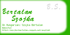 bertalan szojka business card